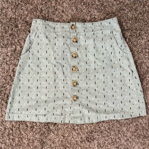 Button-Front Light Sage Bohme Mini Skirt